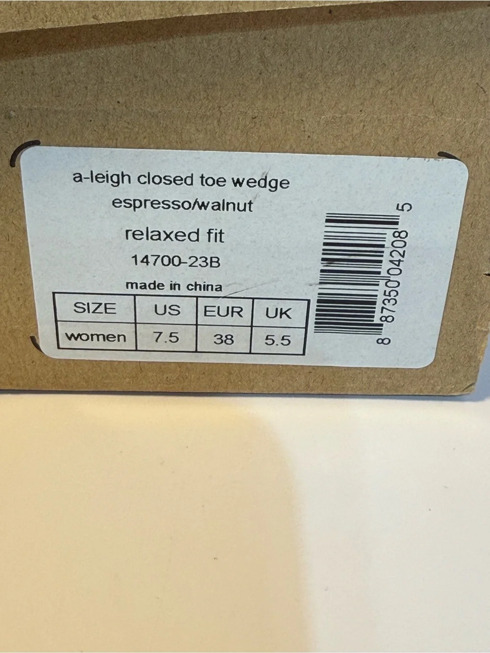 Crocs expresso/walnut A-Leigh wedge closed round toe heel size 7.5 relaxed fit